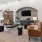 a living room with a fireplace