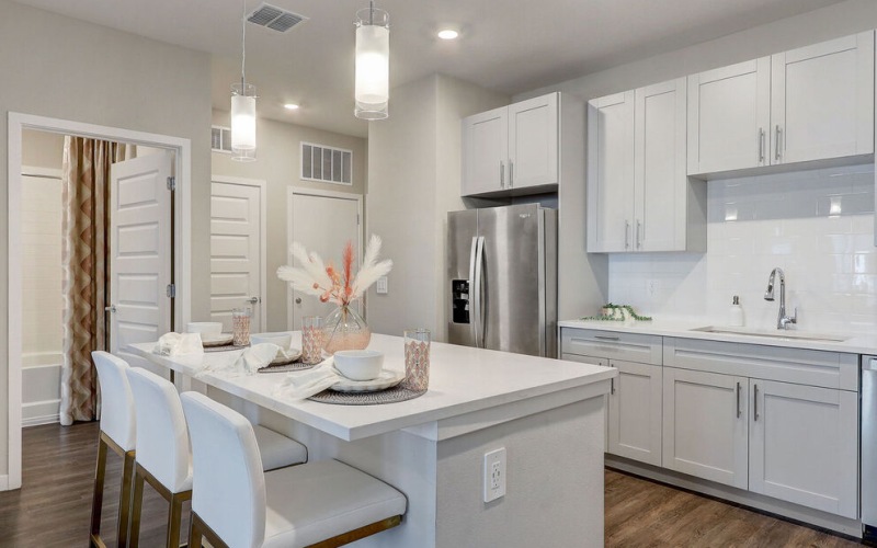 well lit kitchen
