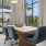 a room with a table and chairs